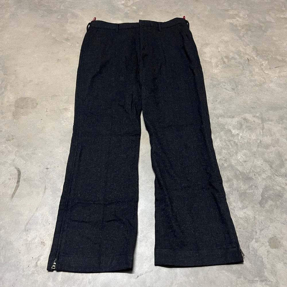 Prada Men Charcoal Grey Wool Ankle Zip Trousers Made in Italy Size 50 IT 34 US